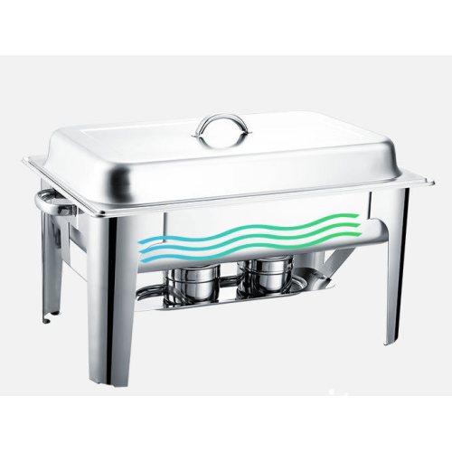 Rechteckige Chafing Dish aus Edelstahl mit Deckel